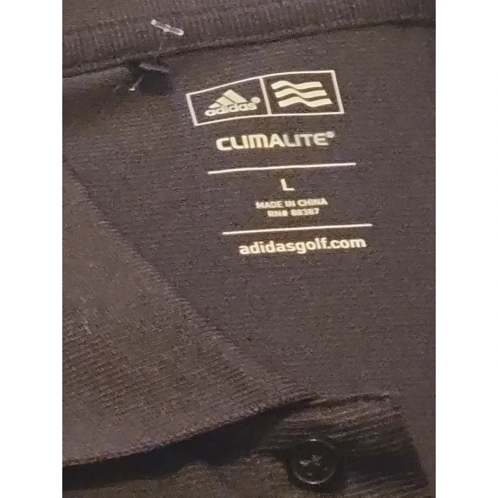 Adidas Climalite Polo Mens Large Black Short Sleeve Golf Performance Athletic L‎